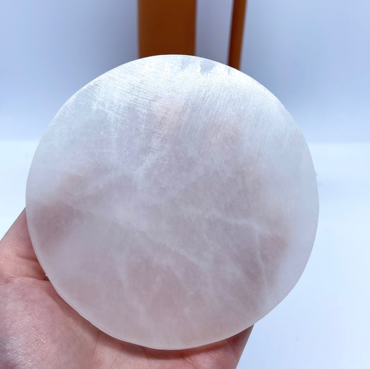 Selenite Round Charging Plate