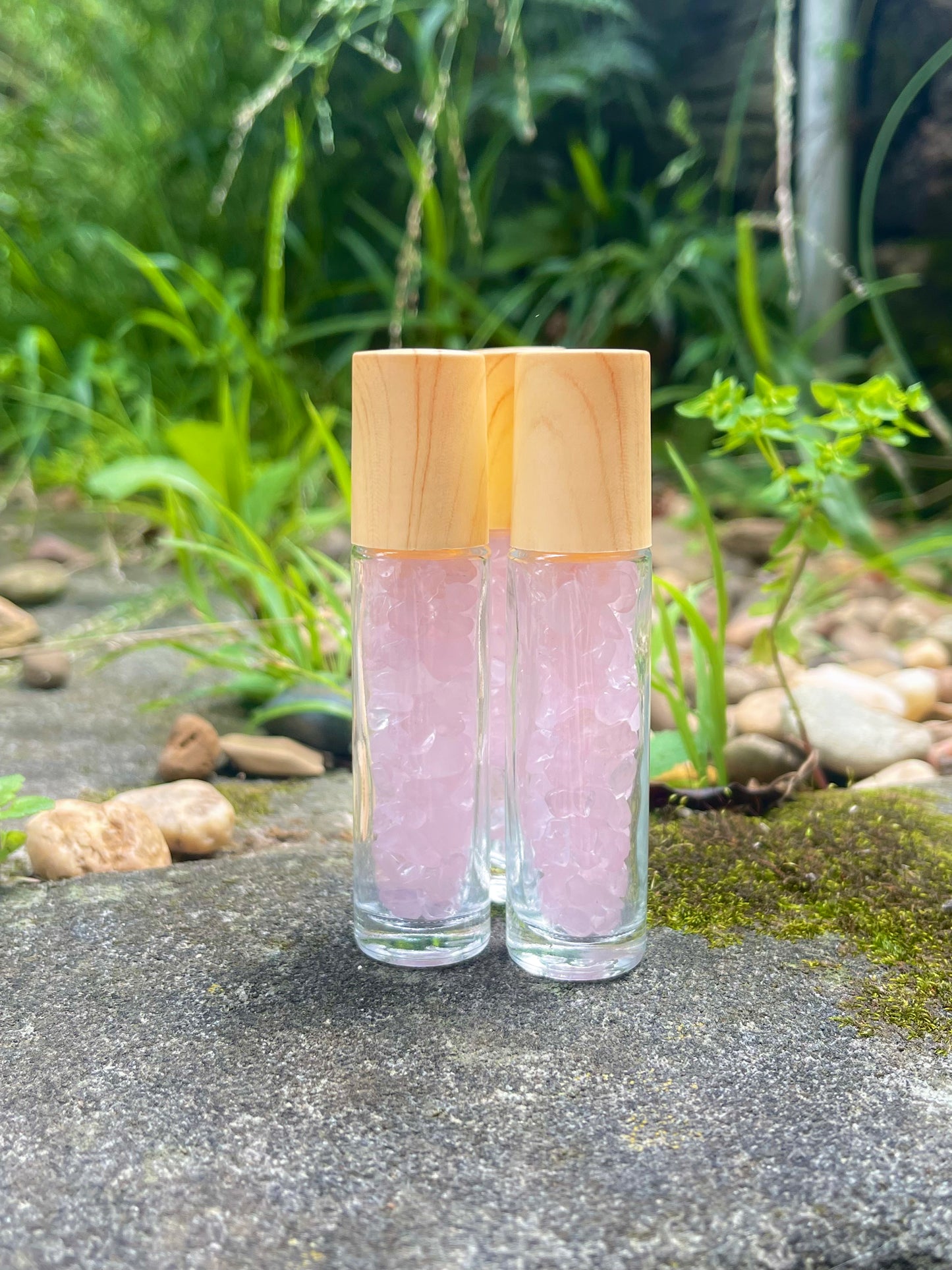 Rose Quartz Essential Oil Crystal Gemstone Roller Ball 10ML Bottle