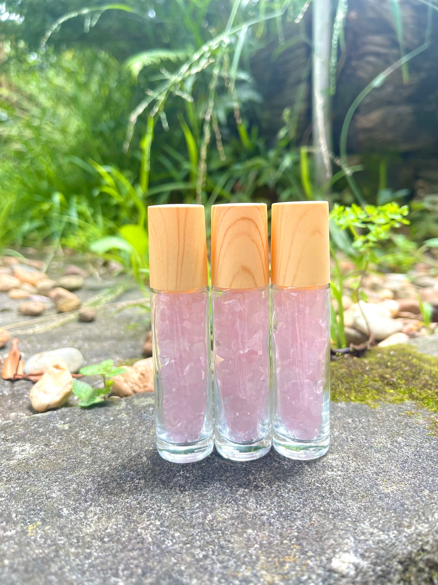 Rose Quartz Essential Oil Crystal Gemstone Roller Ball 10ML Bottle