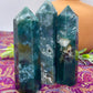 Moss Agate Polished Generator Point