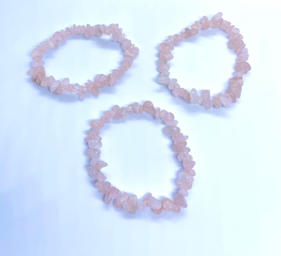 Rose Quartz Chip Bracelet