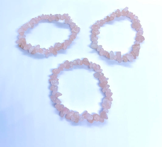 Rose Quartz Chip Bracelet
