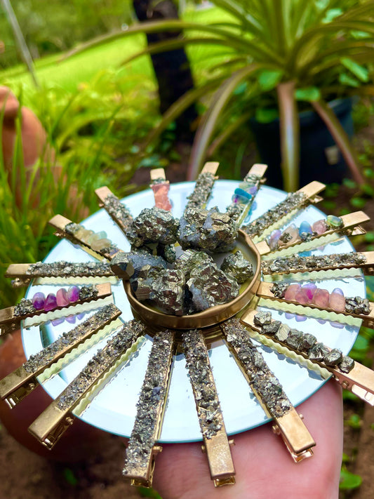 Crystal Chip Hair Clips
